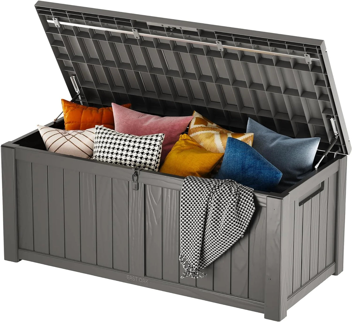 EAST OAK 230 Gallon Resin Deck Box, Grey - DB23005