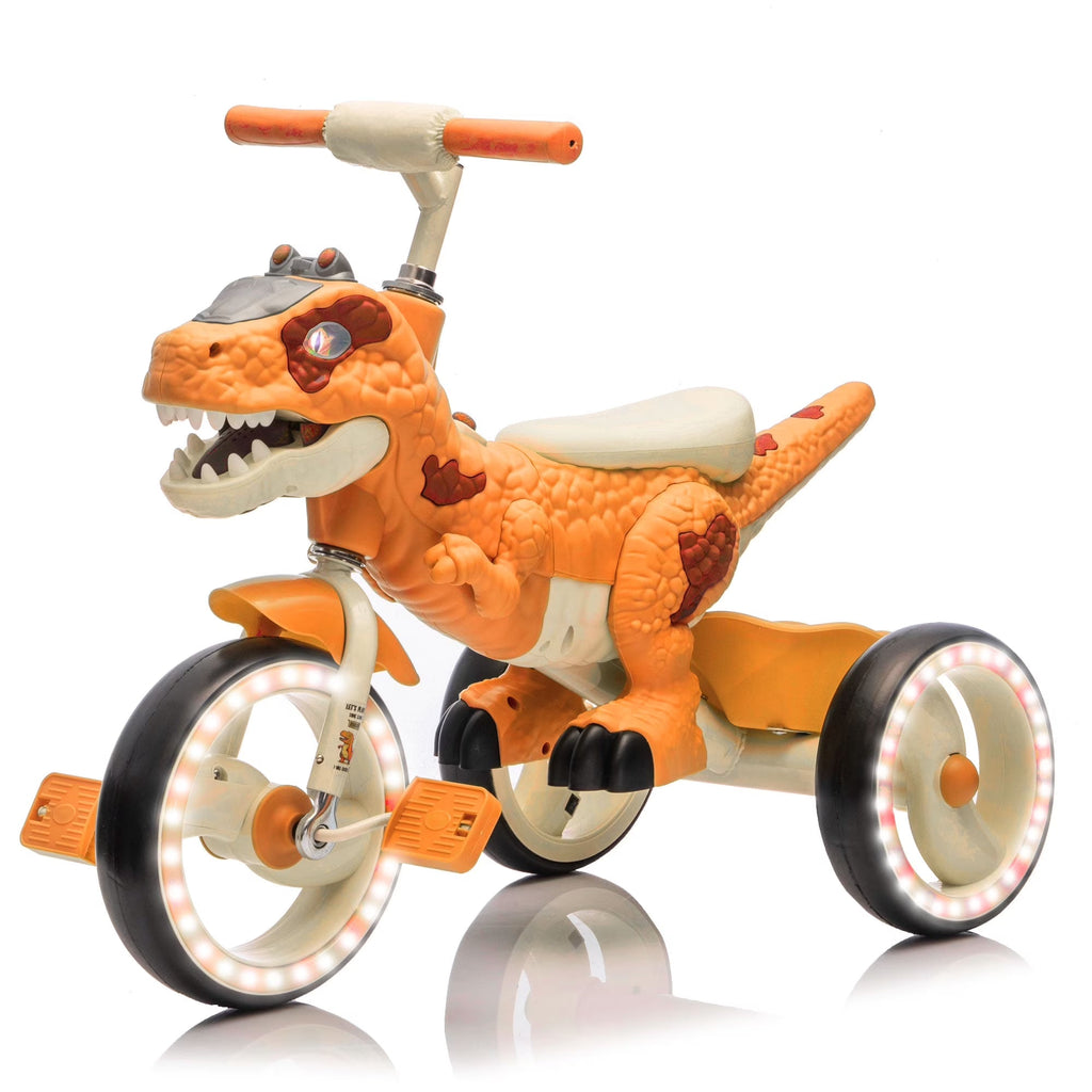 Xuanlur Kids' Dinosaur Tricycle With Flash Wheels, Music And LED Lights - Green