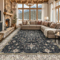 Hazo Haus Washable Low-Pile Area Rug 10x14 Black/Multi