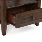 Solid Wood Rectangle End Table With Drawer And Shelf, 18.1in D x 20in W x 19.5in H - Norfolk