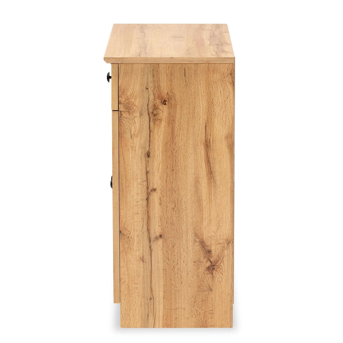 Baxton Studio 2-Door Buffet Kitchen Cabinet, Oak Brown Finished Wood - Lauren