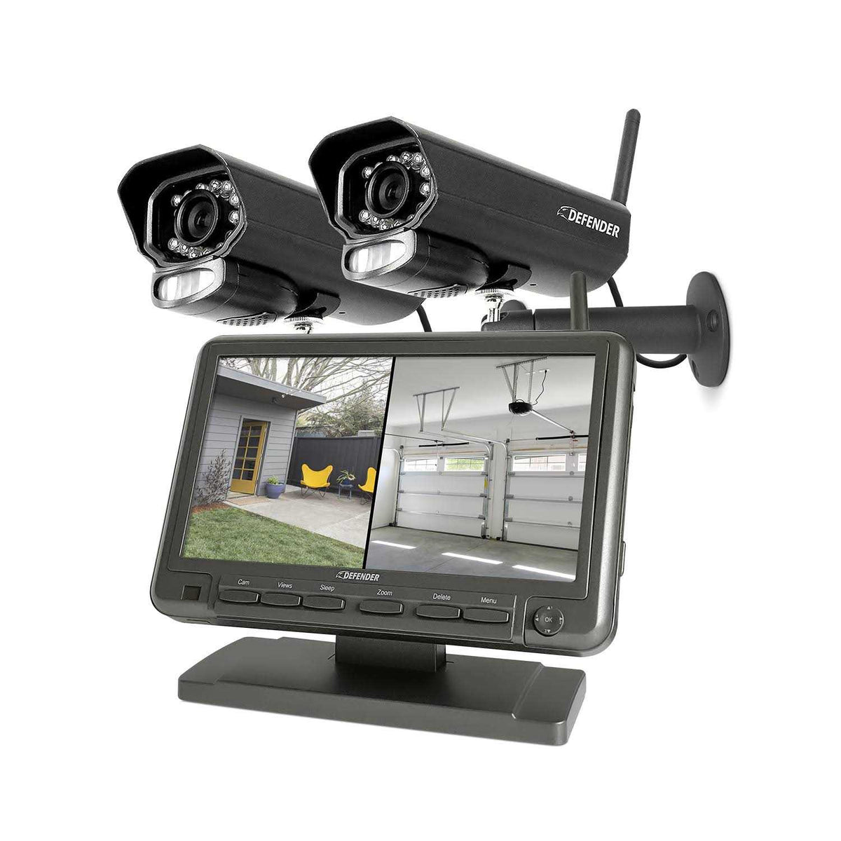 Defender Non Wi-Fi Plug-in Security Camera System With 7in Display Monitor - PhoenixM2