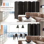 Freestanding Folding Woven Fiber Room Divider Privacy Screen - 6 Ft Tall