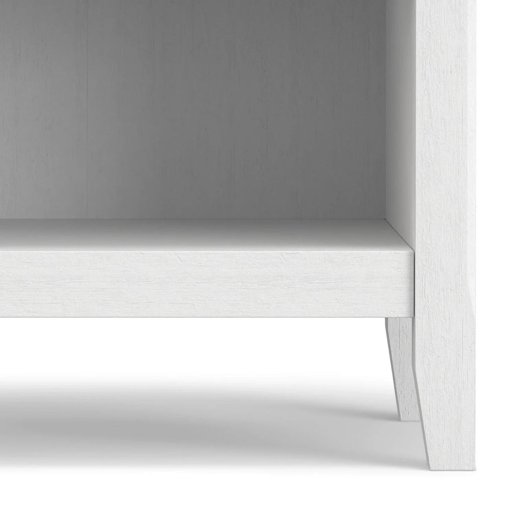 Solid Wood Nightstand With 2 Drawers And Open Shelf, 16 in D x 24 in W x 26 in H