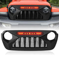 AMERICAN MODIFIED Demon Grille With Red Lights For 18-21 Wrangler/Gladiator