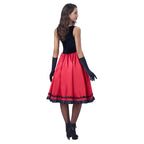 Joyfy Women Little Red Riding Hooded Costume with Dress, Cape and Gloves, Adult Women Halloween Costume for Halloween Party Cosplay
