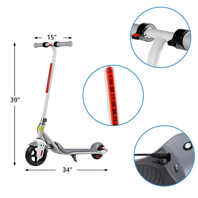 Electric Lightweight Scooter For Kids, 150W, White
