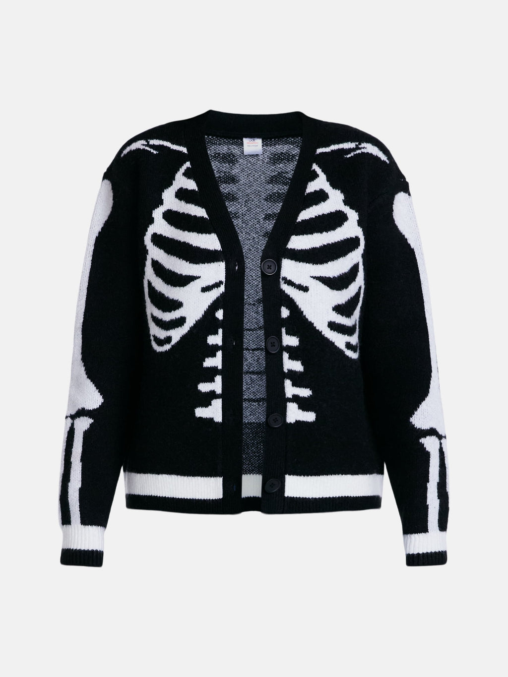 Women's Halloween Skeleton Graphic Cardigan Sweater from Way to Celebrate, Sizes S-4X