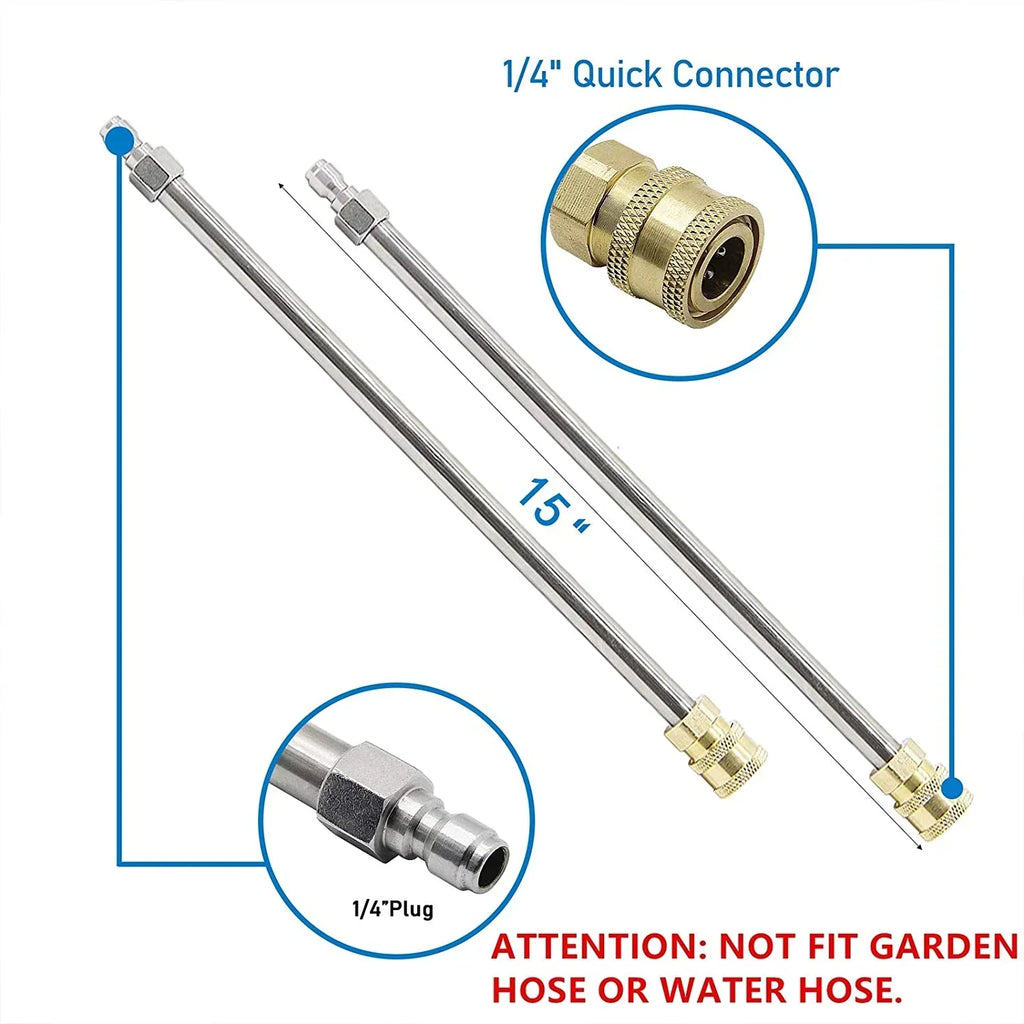 Twinkle Star 15 Inch Stainless Steel Pressure Washer Surface Cleaner With 2 Extension Wands And 2 Replacement Nozzles