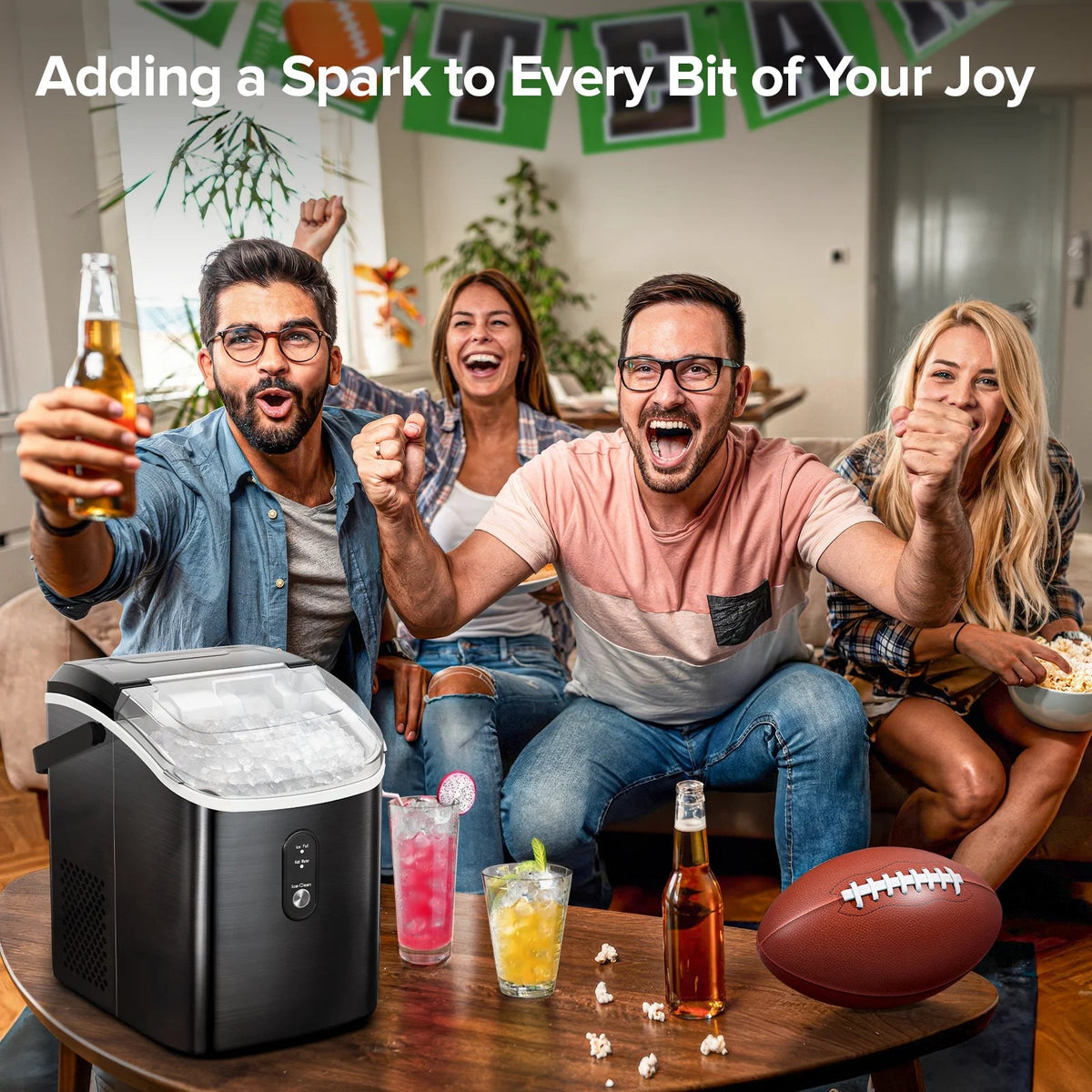 Auseo Countertop Nugget Ice Maker, 35 Lbs Each Day