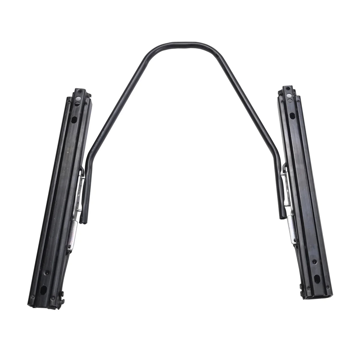Racing Seats With Double Slider, PVC And Suade Material, Black - Set Of 2 Pieces