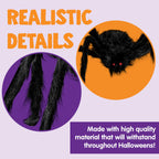 Joyfy 5 ft Scary Giant Spider Halloween Decorations Outdoor, Poseable Spider Lifelike Hairy Prop for Yard, Haunted House, Tree or Porch Party Decorations