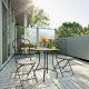 2-Piece Mosaic Folding Bistro Chairs With Ceramic Tile Seats - Black
