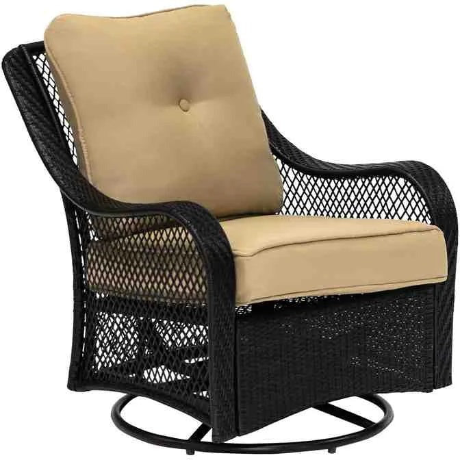 5-Piece Steel Patio Fire Pit Seating Set With Swivel Gliders - Orleans Collection