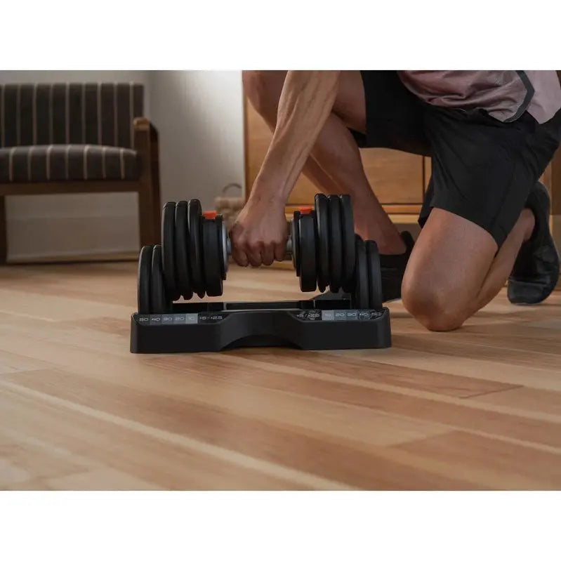 NordicTrack Select-A-Weight Adjustable Dumbbell Set, 55 lb Pair - Easy Dial-Select Mechanism
