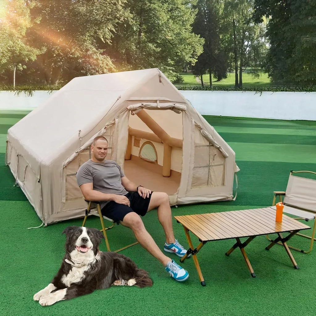 Gaonala Inflatable Camping Tent For 4-6 People, 420D Oxford Fabric - With Hand Pump