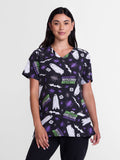 Care Bears Women's Halloween Scrub Top with Short Sleeves, Sizes S-XXXL