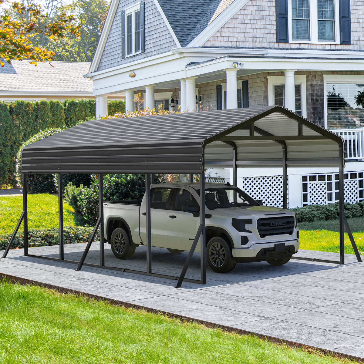 MUCHANT Heavy-Duty Carport, 12' x 20', Galvanized Steel Roof