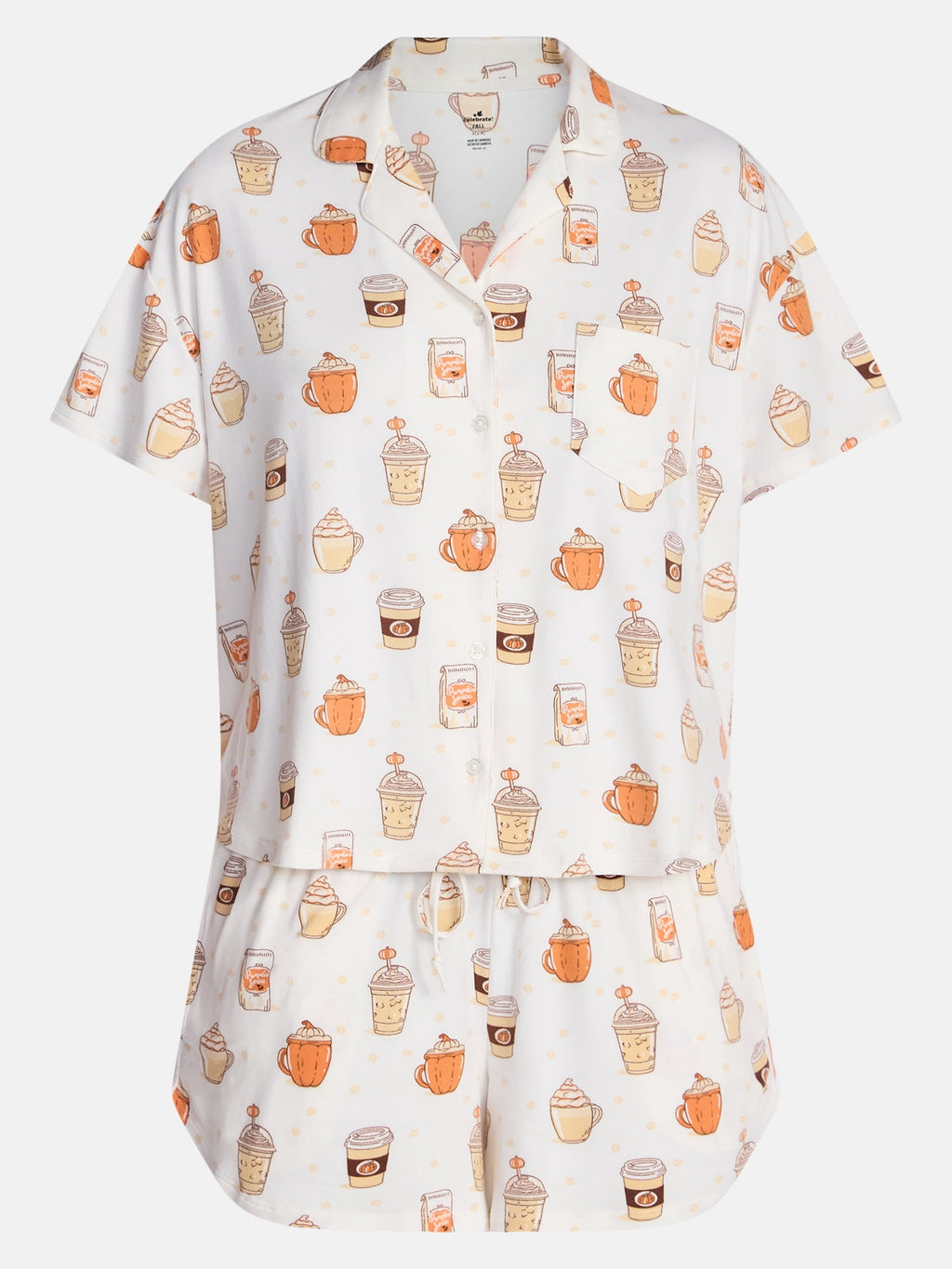 Halloween Women's Notched Top and Shorts Pajama Set from Way to Celebrate, 2-Piece