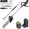 60V Cordless Pole Saw With 15 FT Reach, 10 Inch Guide Bar And 2.5AH Battery