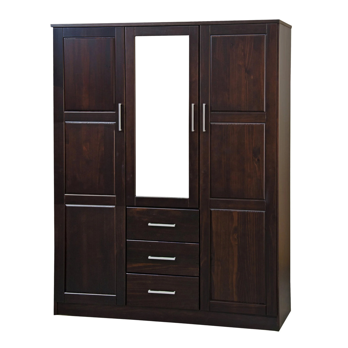 Palace Imports Solid Wood 3-Door Wardrobe Armoire, 56 inch - Cosmo