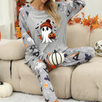 Pajamas For Women Set Halloween Cozy 2 Piece Outfit Soft Comfortable Sleepwear Loungewear Nightwear Nightclothes Homewear