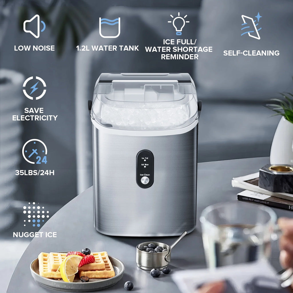 Auseo Countertop Nugget Ice Maker, 35 Lbs Each Day