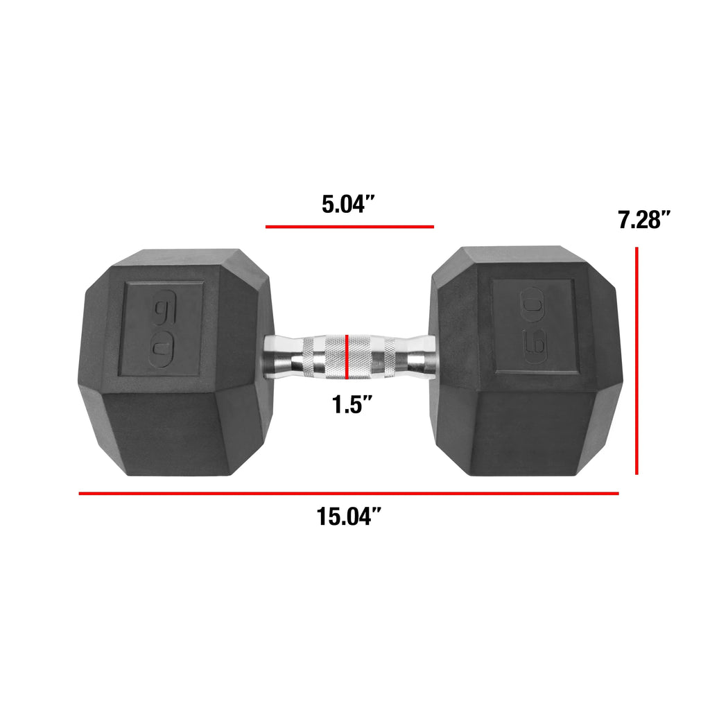CAP Barbell Coated Hex Dumbbell, 60 lb, 2 Pack