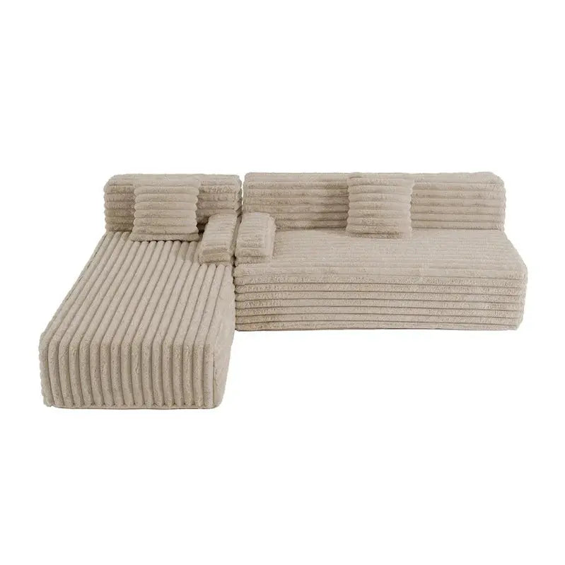 Cloud Modular Sectional Sofa L-Shaped Upholstered Couch With 2 Throw Pillows