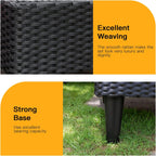 4-Piece Outdoor Rattan Wicker Patio Conversation Set With Tempered Glass Table