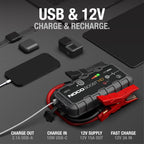 2000A UltraSafe 12V Lithium Jump Starter and Power Bank - 8.0L Gas and 6.0L Diesel Engines