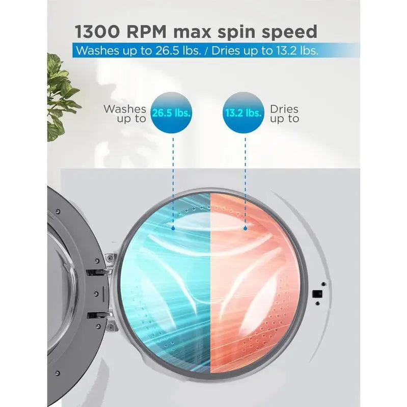 Black+Decker All-In-One Washer-Dryer Combo, 2.7 Cu. Ft., White - BCW27MW