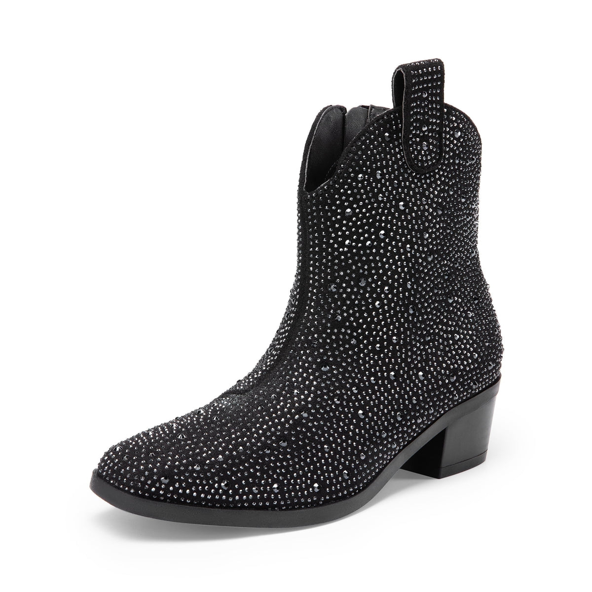 BURUDANI Girls Cowgirl Boots Kids Zip-Up Ankle Child Low Heel Dress Booties