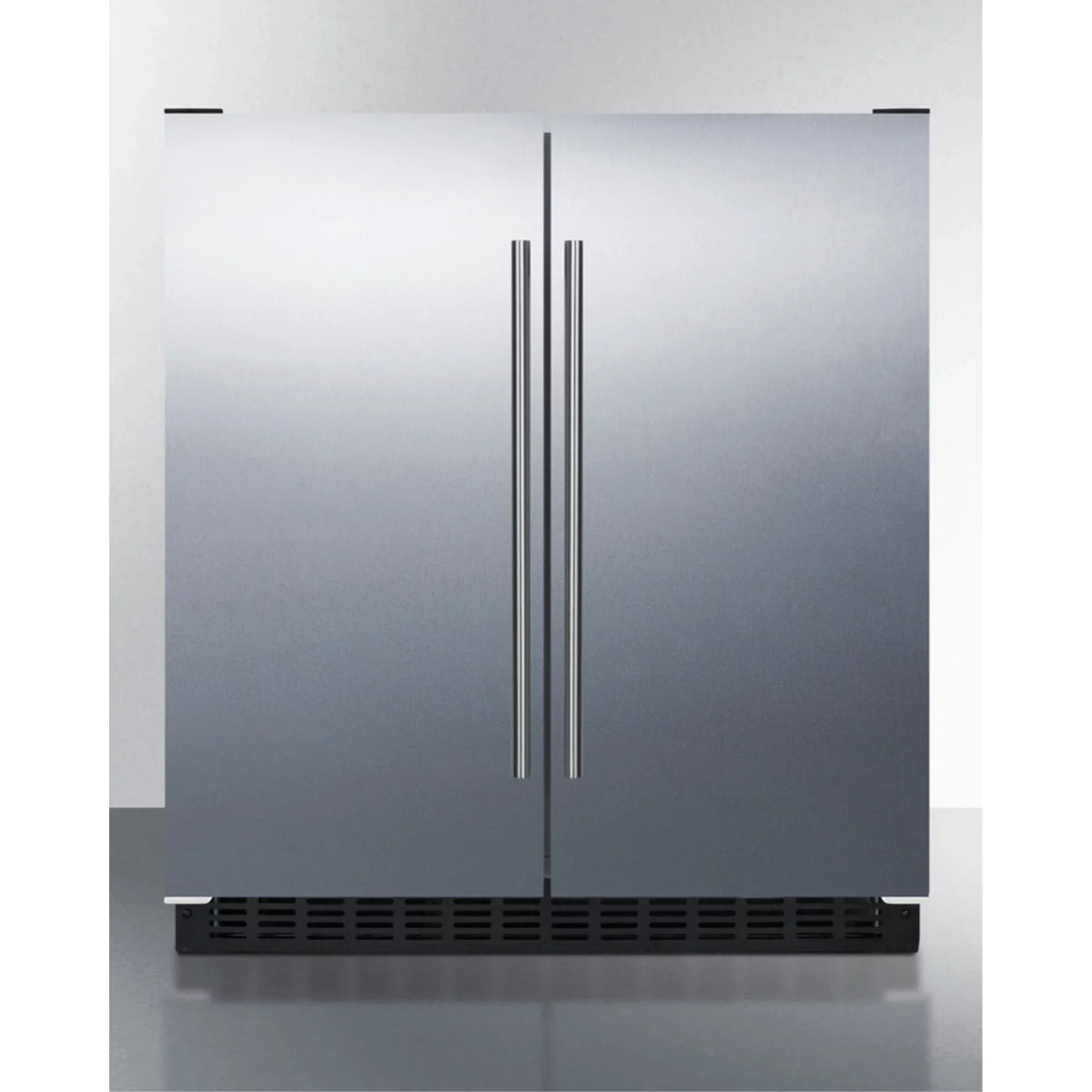 30" Wide Undercounter Frost-Free Side-by-Side Refrigerator-Freezer, Stainless Steel With Locks And Digital Controls