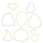 Way To Celebrate 8-Piece Stainless Cookie Cutters, Orange, Green, Purple