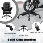 Big And Tall Ergonomic Office Chair, High Back Leather Executive Computer Chair With Padded Flip-Up Arms - 20.87in D x 27.3in W x 47.24in H