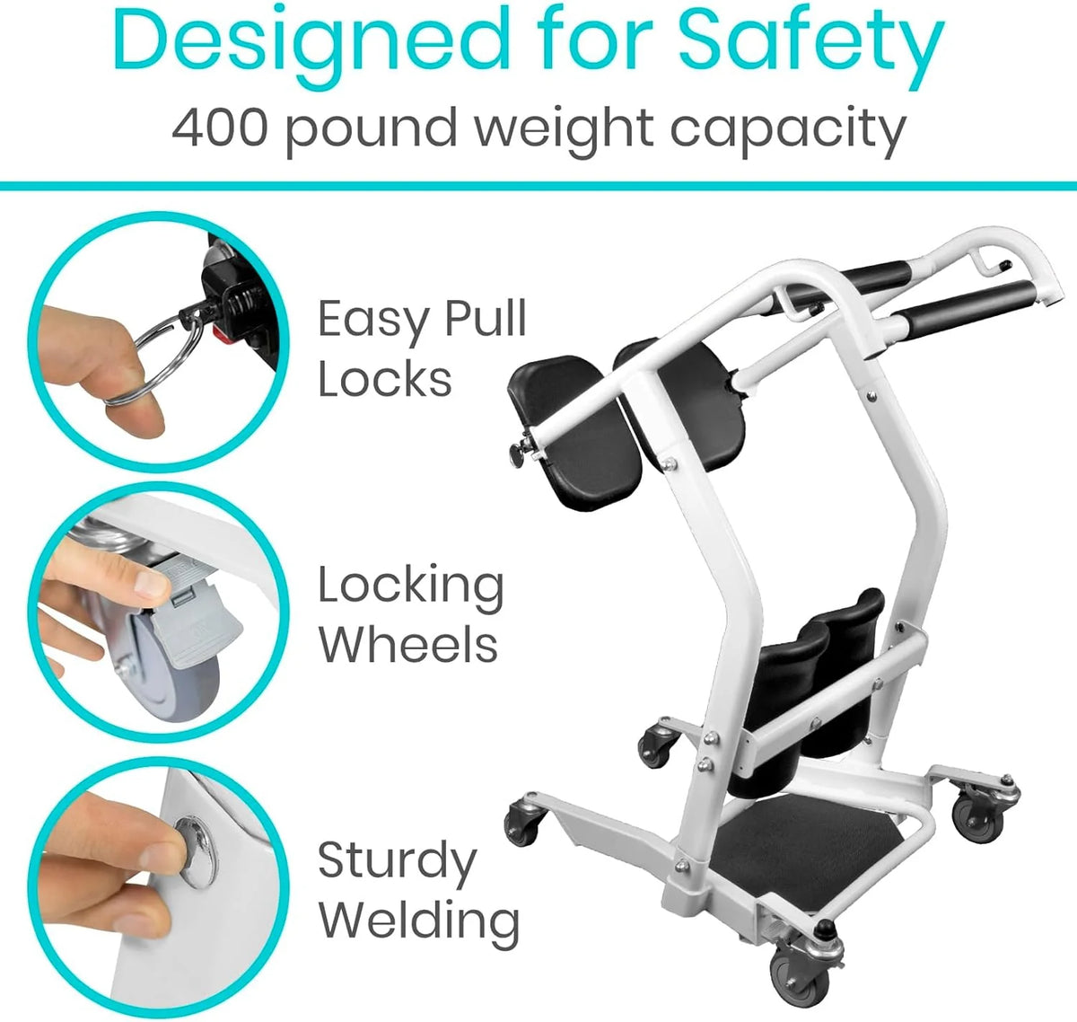 Vive Sit-to-Stand Patient Lift Transfer Aid, 400 lbs