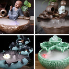 HIBIBUD Mist Maker Mini Pond Fog Machine,Halloween Mist Maker Fogger 12 LED Lights Aluminum With Adjustable Controller Guard,Indoor Fountain Mister Foggers,Water Feature Use.