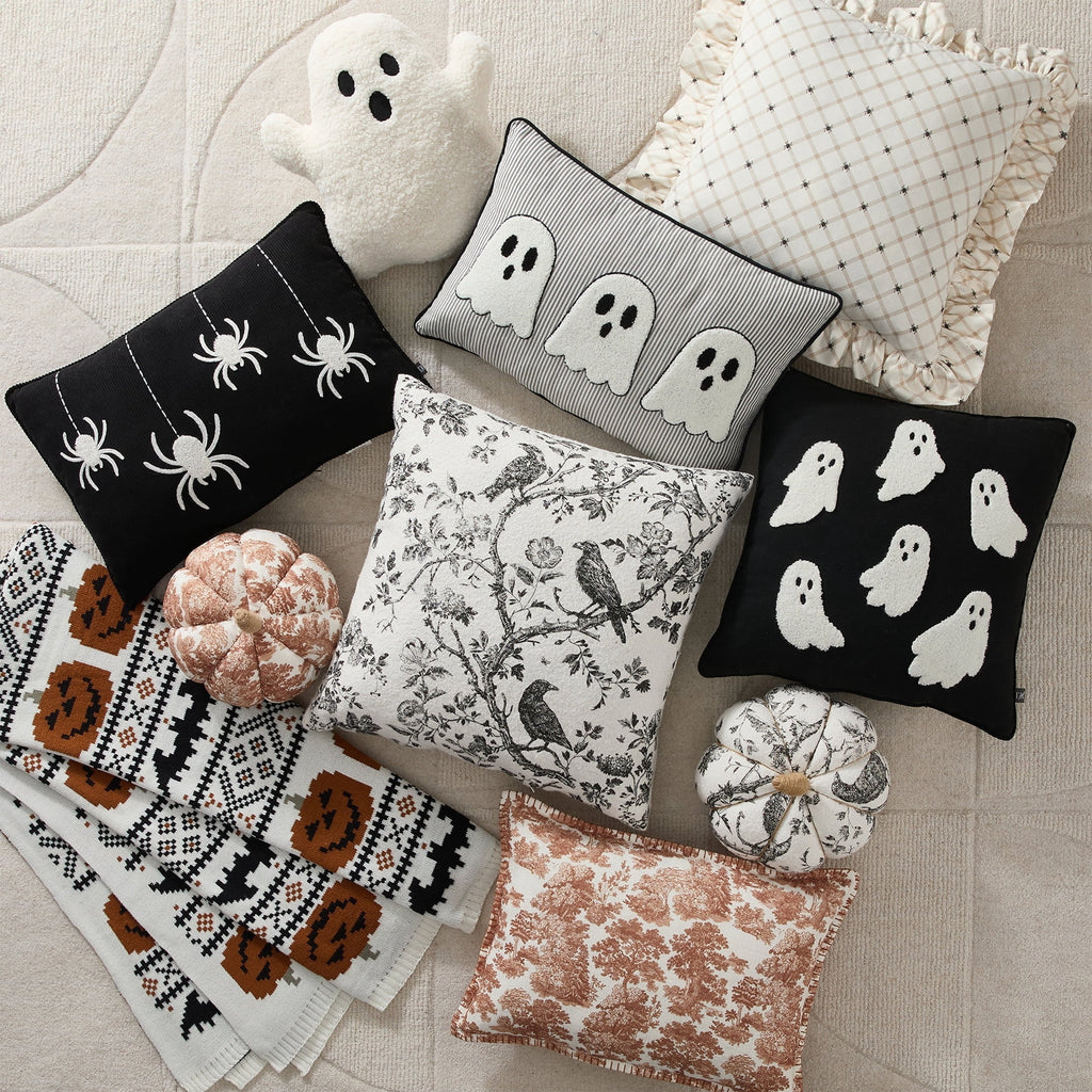 My Texas House Halloween Forest Toile Rust Oblong Decorative Pillow, 14" x 20"
