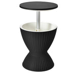 3-in-1 Rattan Outdoor Patio Ice Cooler Side Table, 8 Gal - Adjustable 22.5 in/32.5 in Height