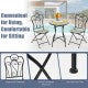 2-Piece Mosaic Folding Bistro Chairs With Ceramic Tile Seats - Black