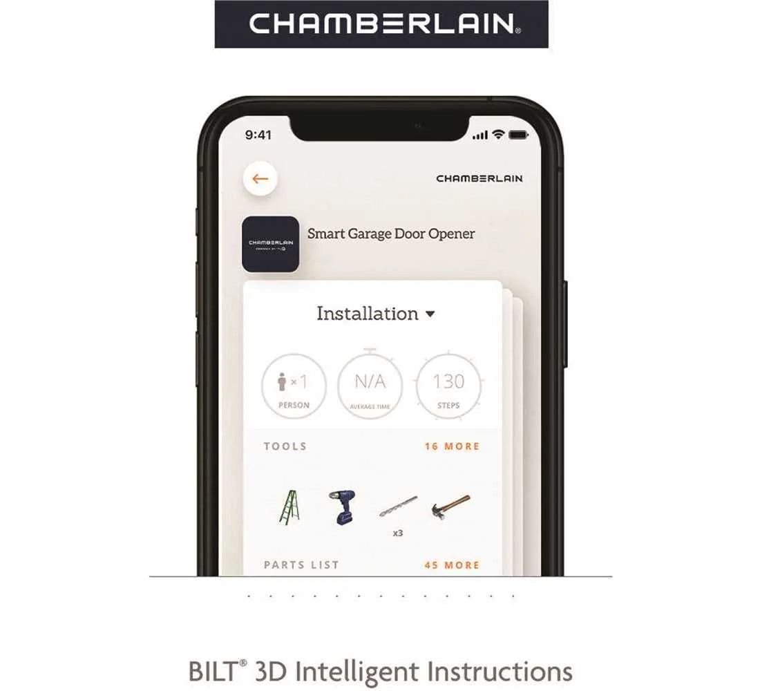 Chamberlain 0.5 HP Chain Drive Smart Garage Door Opener With 7 ft Rail - C2212T