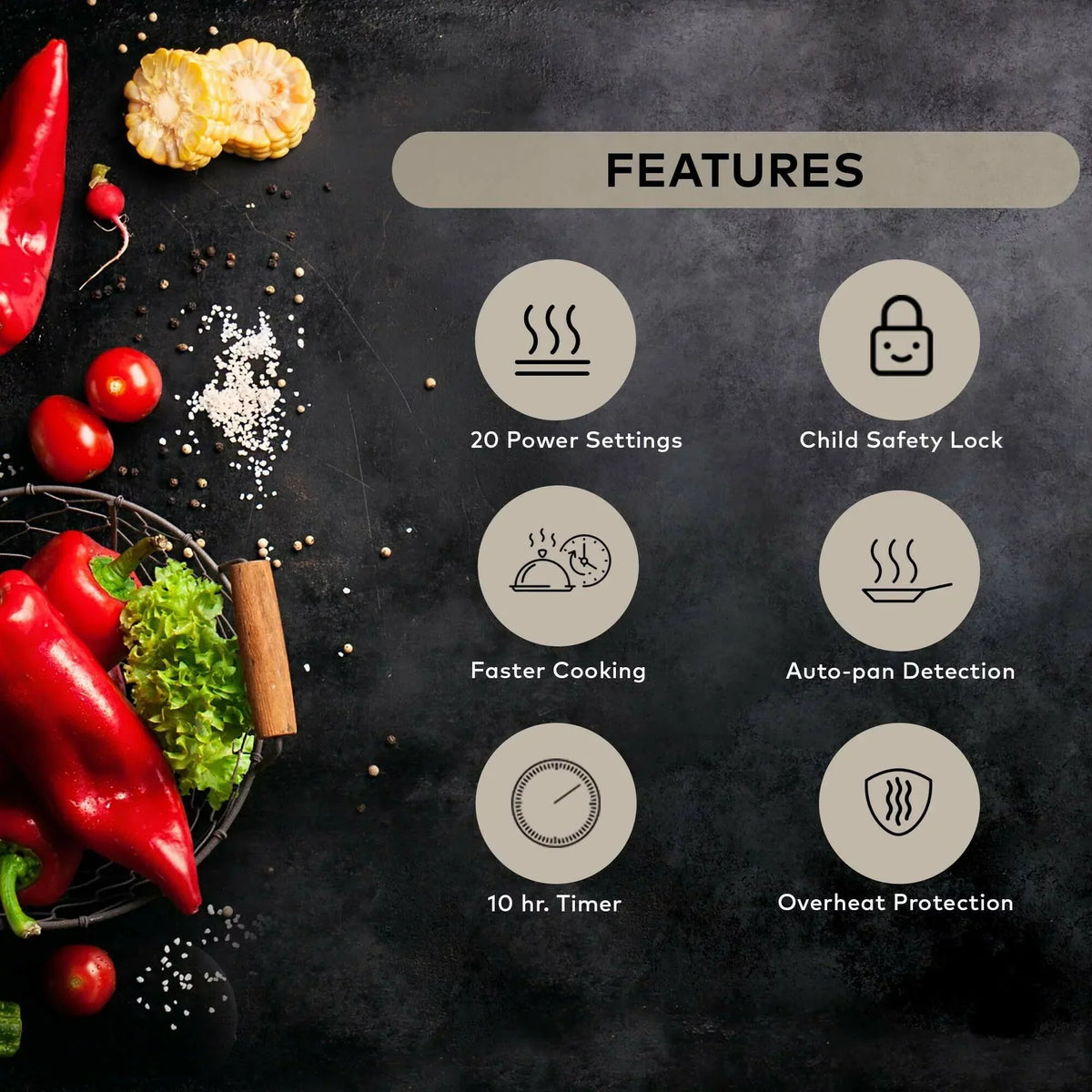 ChefWave Portable Induction Cooktop, 1800W, 10in Fry Pan