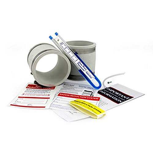 RadonAway Radon Fan Install Kit With Two 3x3 White Couplings, U-Tube Vacuum Gauge And System Labels - GP501