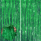 Sm:)e 2-Pack Light Bright Silver Foil Fringe Curtains for Events - Birthday, Wedding, Graduation, Christmas, Baby Shower, various festivals Decor Photo Booth Fun!