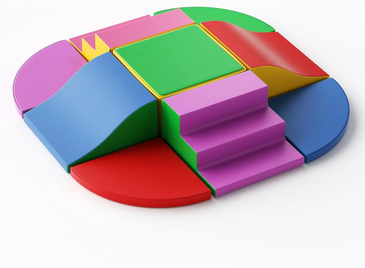 Soft Play Climbing Blocks for Toddlers, 9 Pieces, Colorful