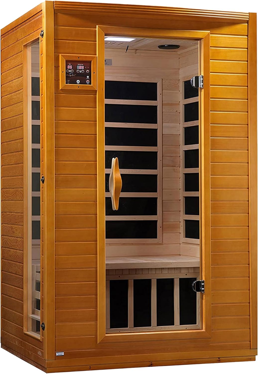 DYNAMIC SAUNAS 2-Person Low EMF Far Infrared Sauna With Red Light Therapy And Bluetooth Speakers, Canadian Hemlock - Andora