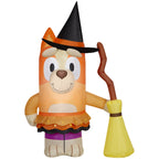 Gemmy Halloween Inflatable Bingo in Witch Costume (Bluey), 3.5 ft Tall, Multi