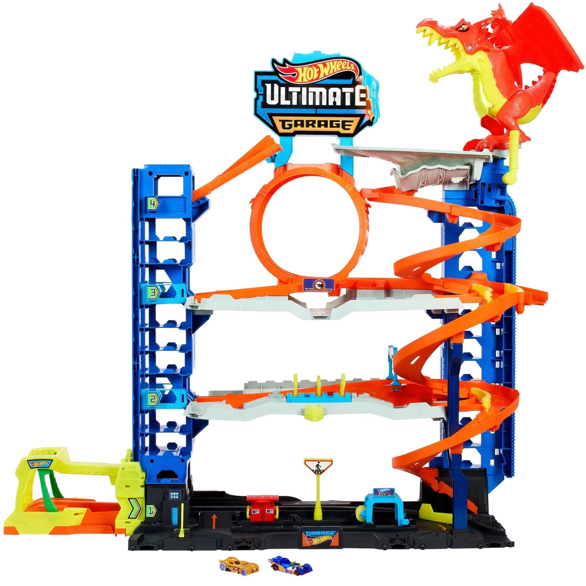 Hot Wheels City Ultimate Garage Playset With 2 Die-Cast Cars And Storage For 50+ Cars