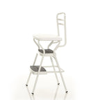 COSCO Stylaire Retro Chair And Step Stool With Flip-Up Seat - White, One Pack